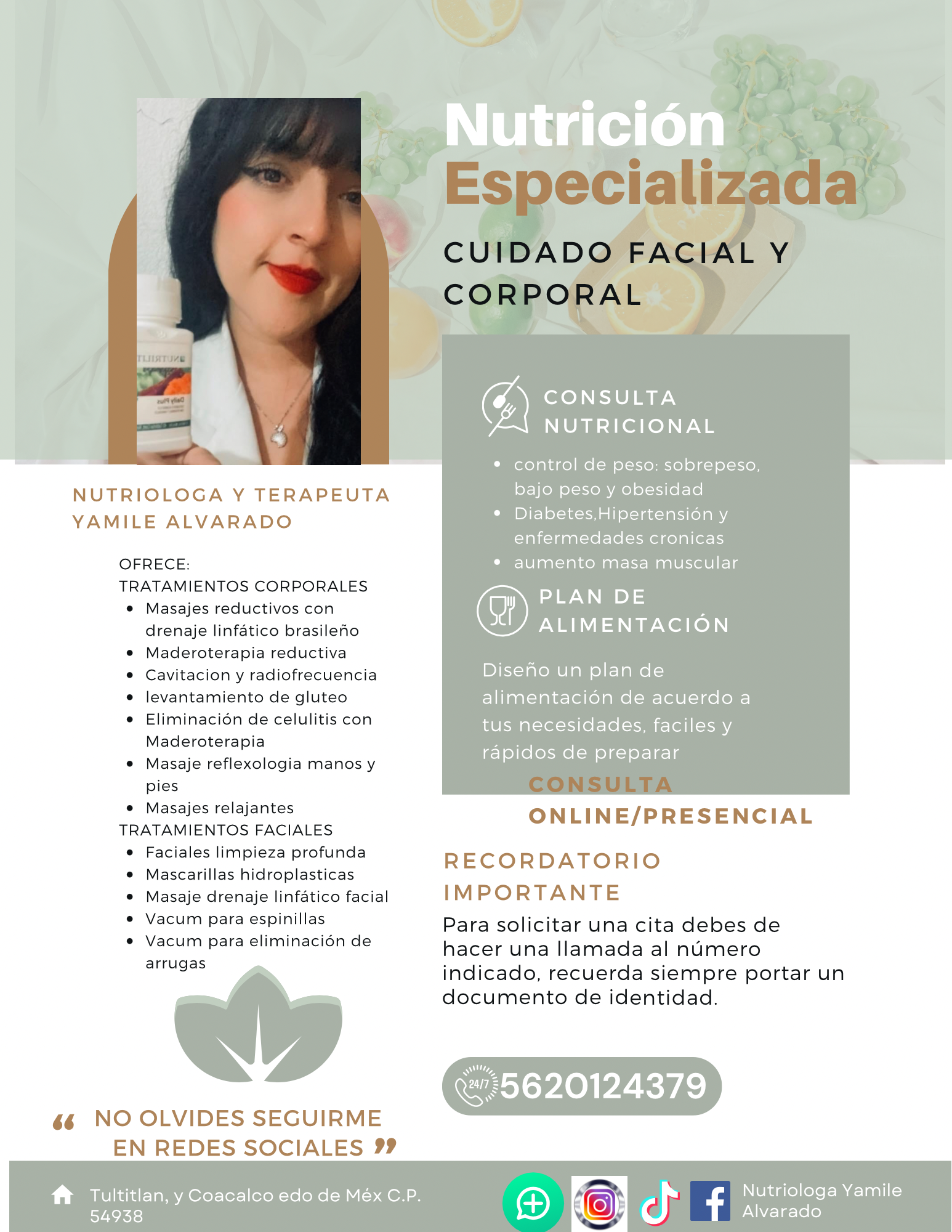 LIC. NUTRICIÓN/terapeuta facial y corporal 